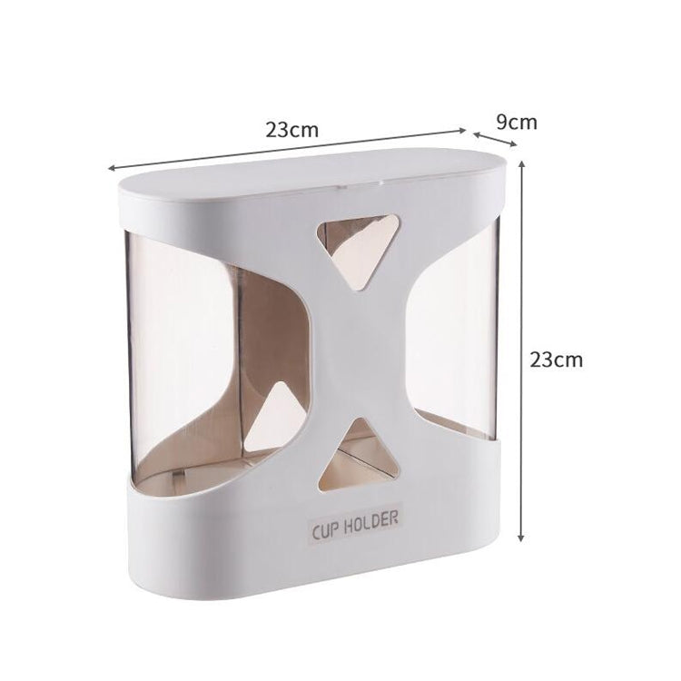 Free Punching Dustproof and Waterproof Wall-mounted Double Cup Holder isposable Cup Taker