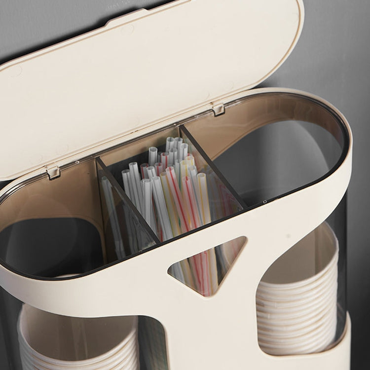 Free Punching Dustproof and Waterproof Wall-mounted Double Cup Holder isposable Cup Taker