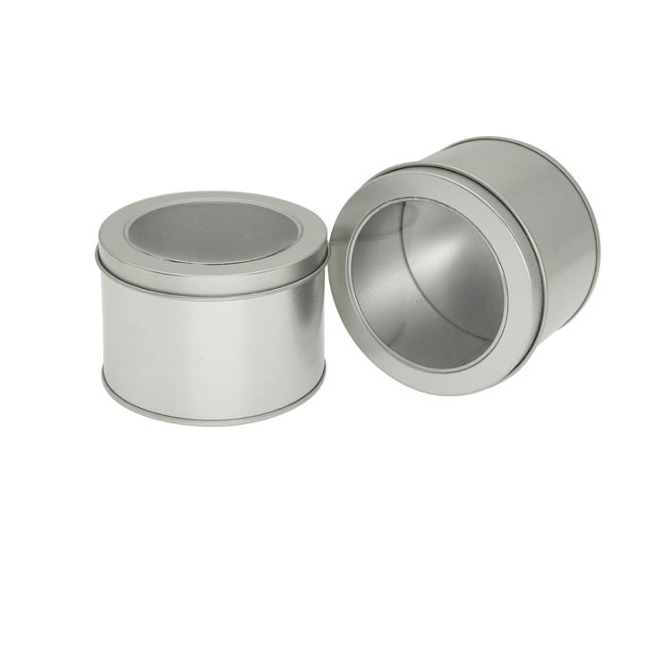 Deep Round Skylight Transparent Window Top Cover Tin Box Food Tea Can Baking Cake Box