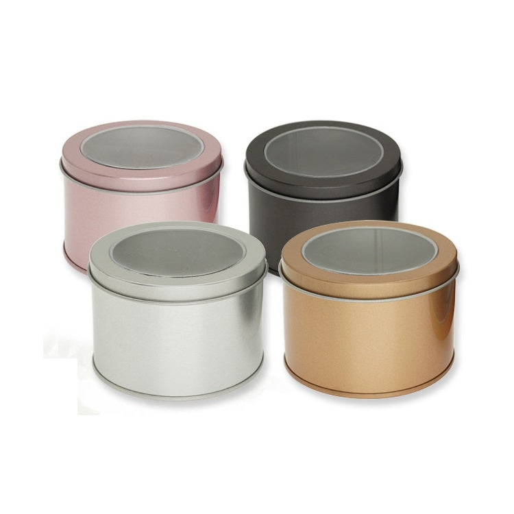 Deep Round Skylight Transparent Window Top Cover Tin Box Food Tea Can Baking Cake Box