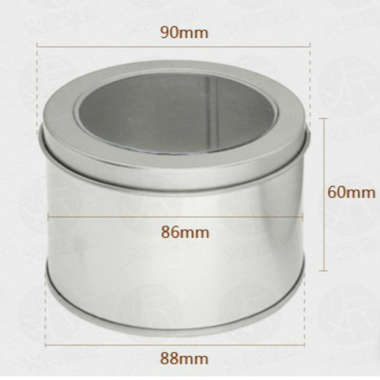Deep Round Skylight Transparent Window Top Cover Tin Box Food Tea Can Baking Cake Box