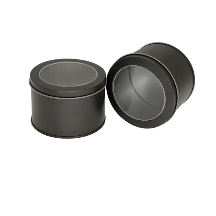 Deep Round Skylight Transparent Window Top Cover Tin Box Food Tea Can Baking Cake Box