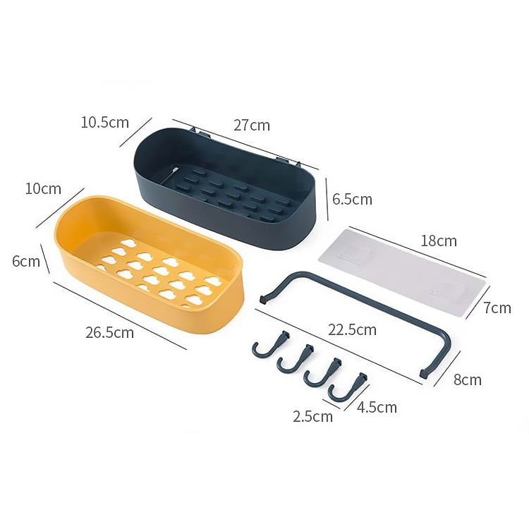 No Drill Wall Mounted Shower Shelf Cell Phone Bathroom Shampoo Holder