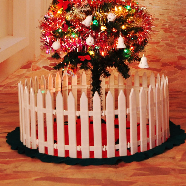 10 PCS Christmas Decoration White Plastic Tips Fence Christmas Tree Fence