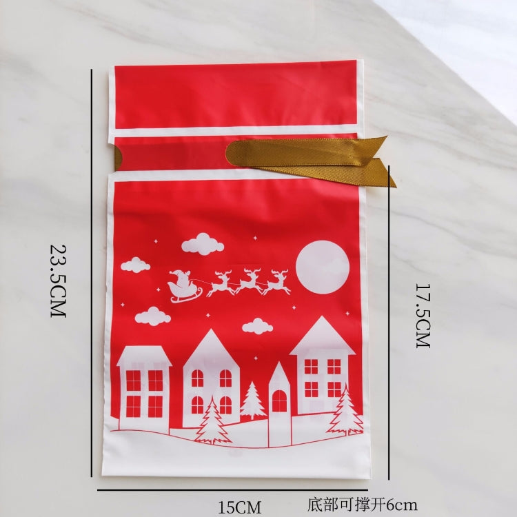 50pcs / Pack Christmas Gift Bag Candy Biscuit Drawstring Bundle Christmas Cookie Bag