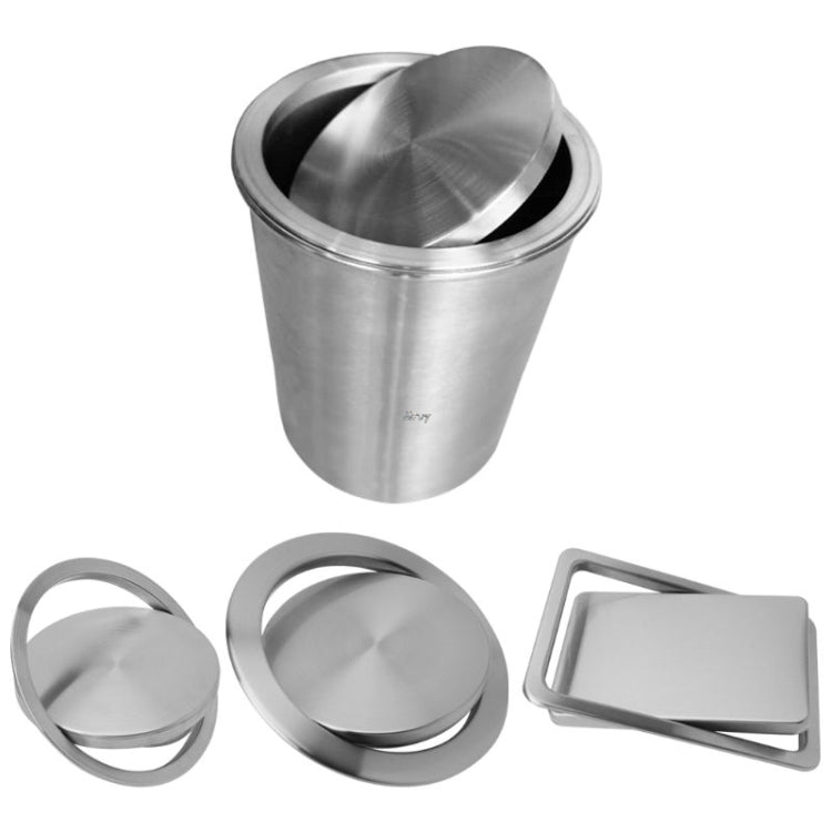 Embedded Type Stainless Steel Swing Cover Flip Kitchen Countertop Trash Can Lid  Cap