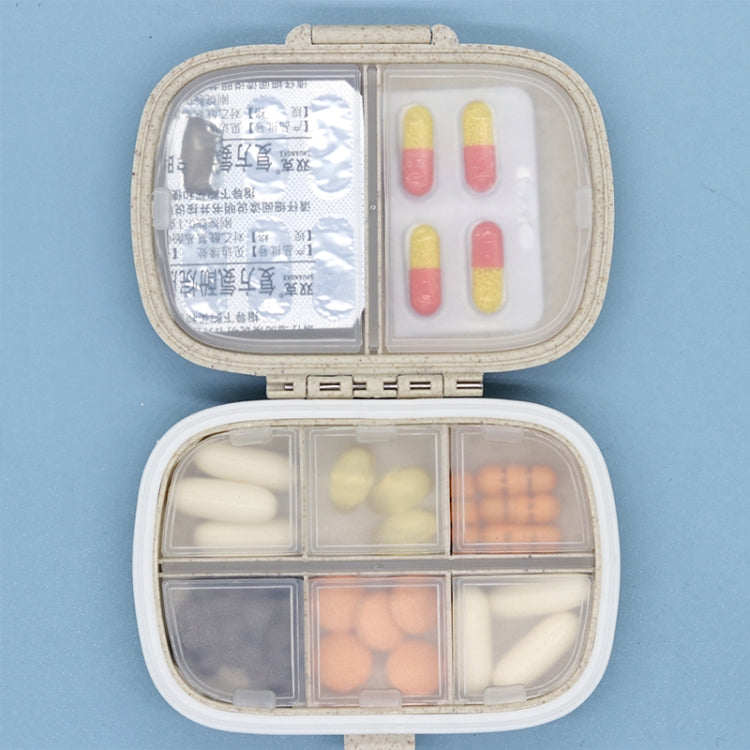 3 PCS 8-Grid Double-layer Portable Mini Straw Pill Storage Box