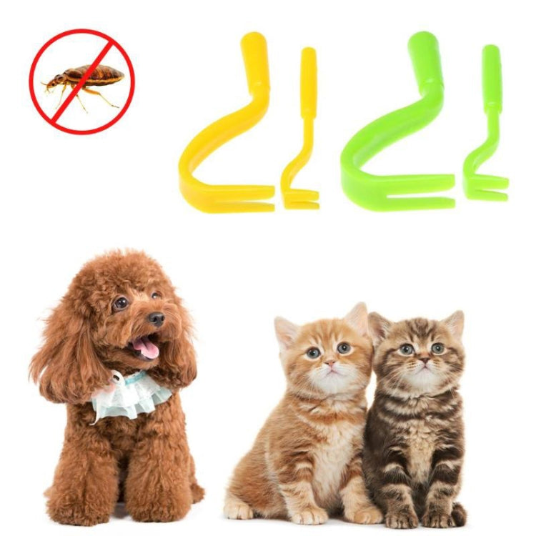 2 PCS Pet Catcher Flea Clipper Animal Deworming Pull Hard Tick Extractor Cats and Dogs Lice Scavenging Flea Hook