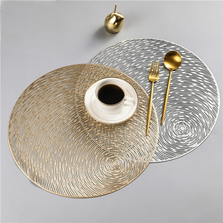 2 PCS Fashion Round Hollow Placemats PVC Table Mats Coffee Cup Pad