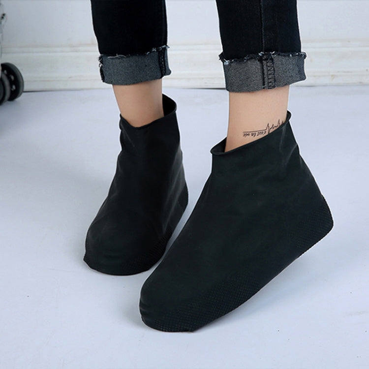 2 Pairs Waterproof Shoe Cover Raincoat Non-slip Reusable Silicone Insole Shoe Slip Rainshoes Cover