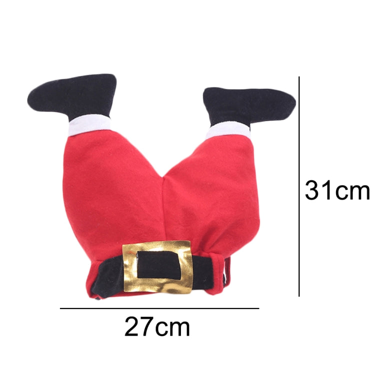 Christmas Party Santa Claus Leg Pants Plush Cap Decoration