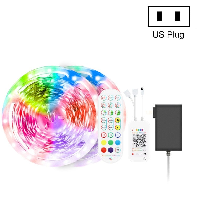 Bluetooth Suit Smart Music Sound Control Light Strip Non-waterproof 5050 RGB Colorful Atmosphere LED Light Strip With 24-Keys Remote Control