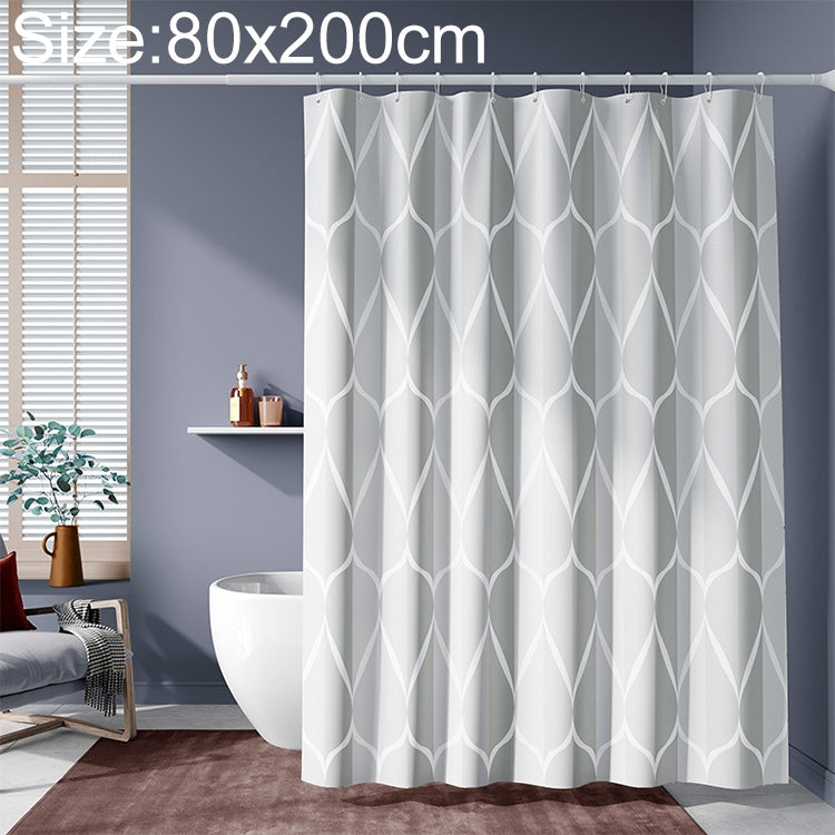 Shower Curtain Waterproof Bathroom Geometric Light Grey Bath Curtains