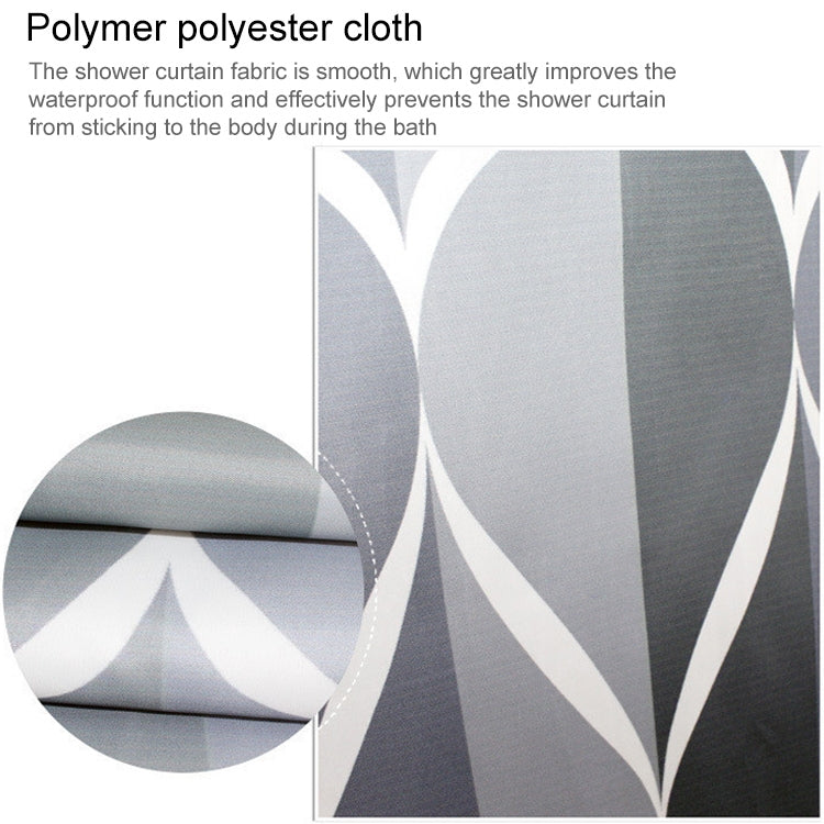 Shower Curtain Waterproof Bathroom Geometric Light Grey Bath Curtains