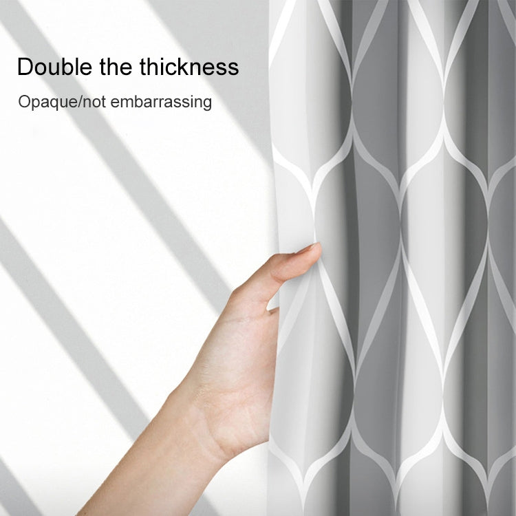 Shower Curtain Waterproof Bathroom Geometric Light Grey Bath Curtains