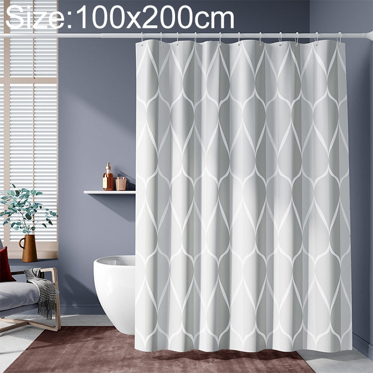 Shower Curtain Waterproof Bathroom Geometric Light Grey Bath Curtains