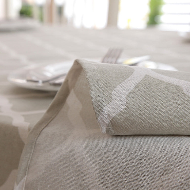 Cotton and Geometric Rhombus Gray LaceTablecloth