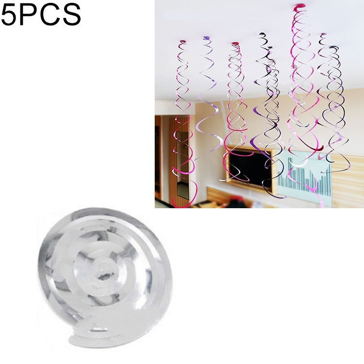 5 PCS 70cm PVC Spiral Ornaments Christmas Kindergarten Classroom Birthday Party Scene Layout Hanging Sequin Ornaments