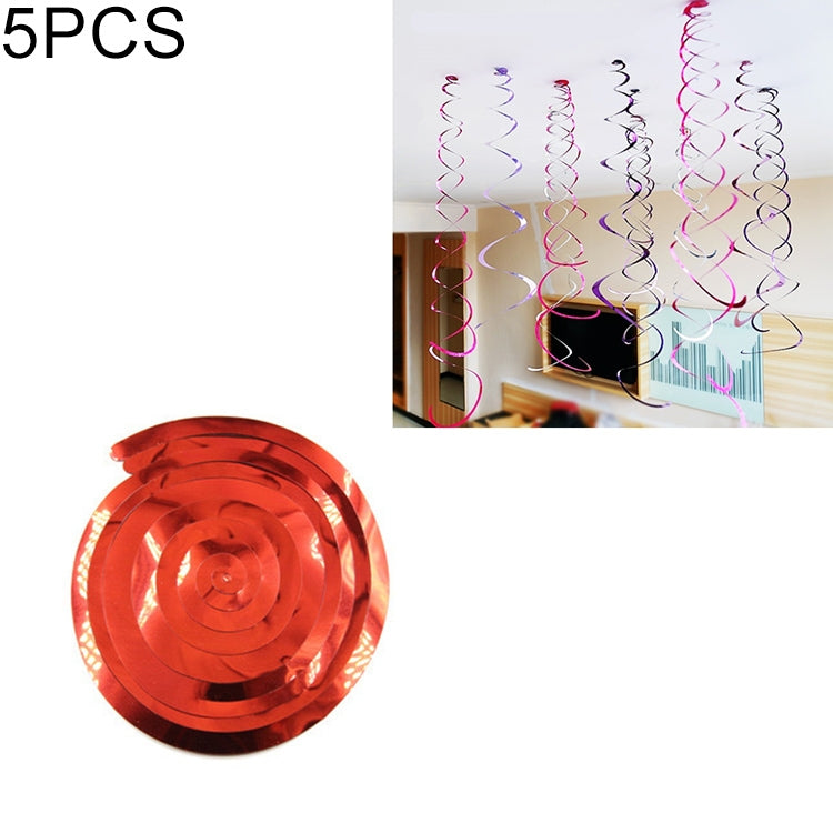 5 PCS 70cm PVC Spiral Ornaments Christmas Kindergarten Classroom Birthday Party Scene Layout Hanging Sequin Ornaments