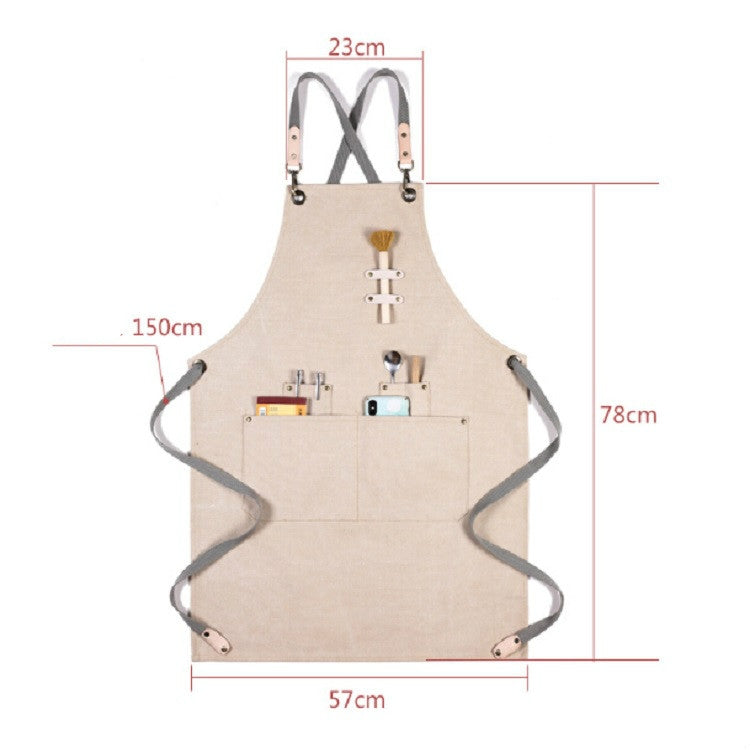 Barbecue Cooking Bartender Antifouling Thick Canvas Apron