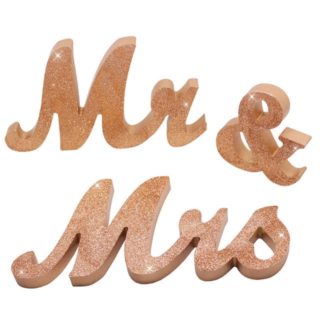 Wooden Mr and Mrs Sign Wedding Decoration