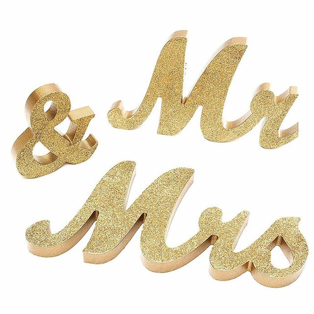 Wooden Mr and Mrs Sign Wedding Decoration