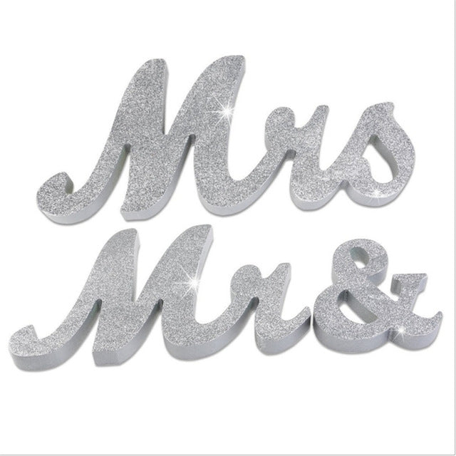 Wooden Mr and Mrs Sign Wedding Decoration
