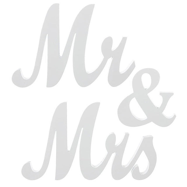 Wooden Mr and Mrs Sign Wedding Decoration