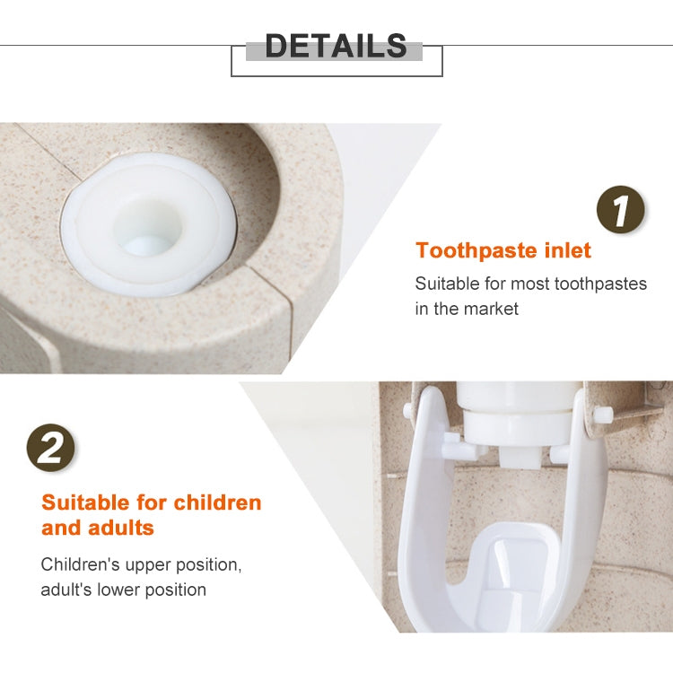 ECOCO Wheat Straw Wall-mounted Seamless Stickers Lazy Automatic Toothpaste