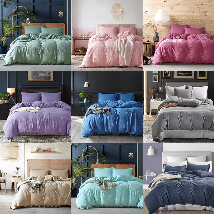 Princess Bedding Sets With Washed Ball Decorative Microfiber Fabric Cover Pillowcase