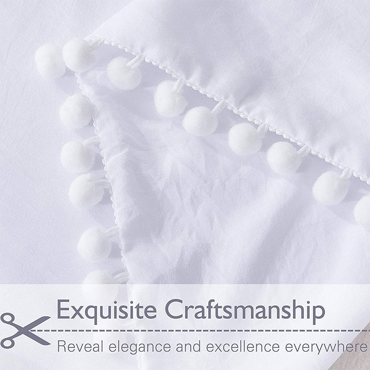 Princess Bedding Sets With Washed Ball Decorative Microfiber Fabric Cover Pillowcase