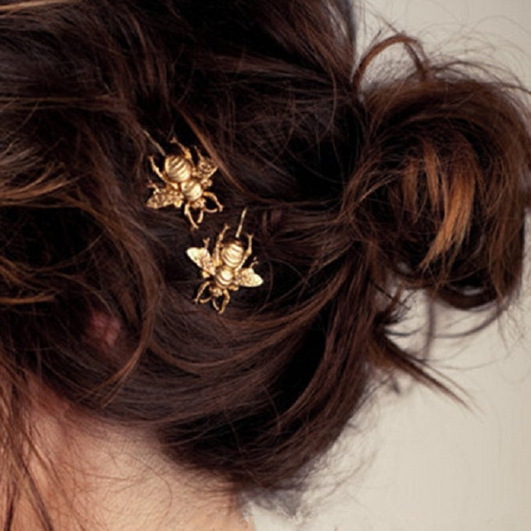 2 PCS Retro Hair Accessories Fashion Temperament Matte Bee Hair Clip