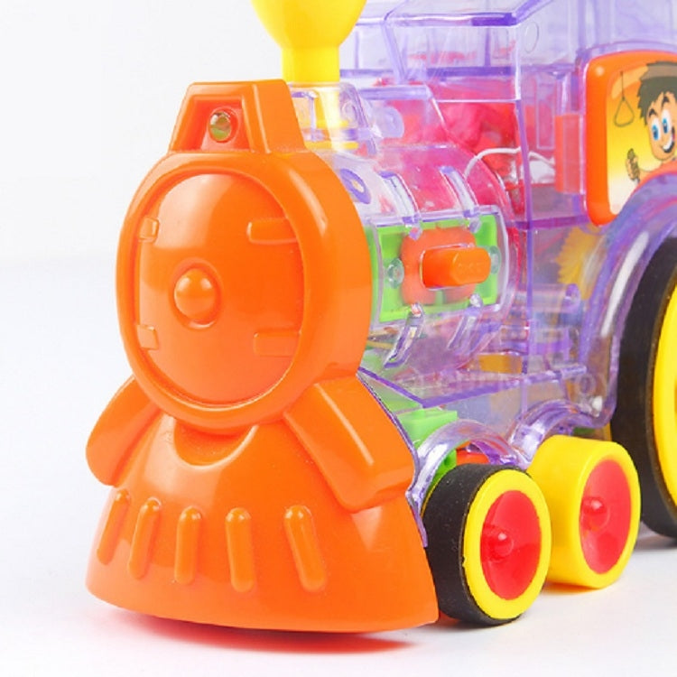 Puzzle Domino Car Electric Train With Sound And Light Music Automatic Licensing Electric Car Toy