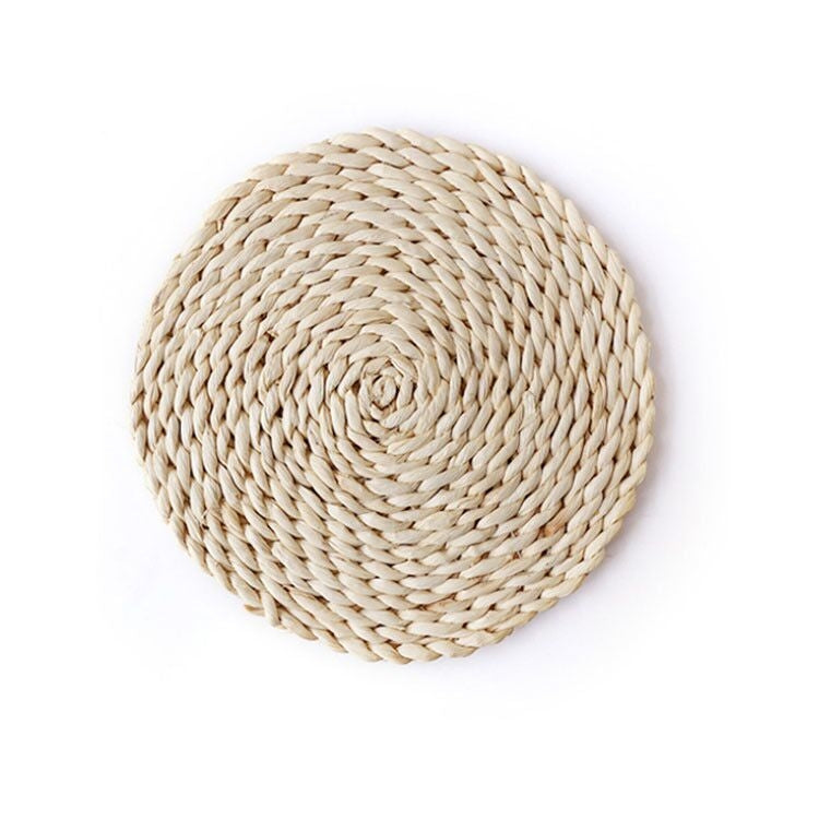 2 PCS Non-slip Natural Corn Woven Thickening Insulated Tea Mat Table Heat-resistant Casserole Mat