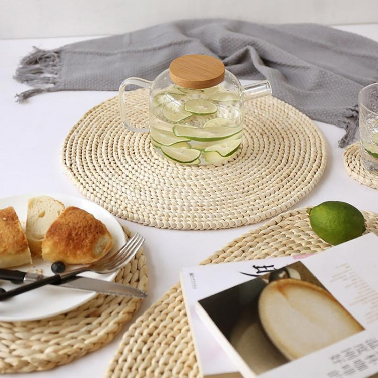2 PCS Non-slip Natural Corn Woven Thickening Insulated Tea Mat Table Heat-resistant Casserole Mat
