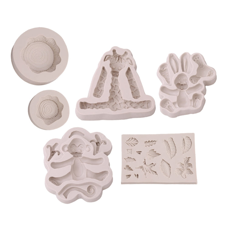 2 PCS 3D Animal Shape Silicone Form Fondant Cake Biscuit Molds