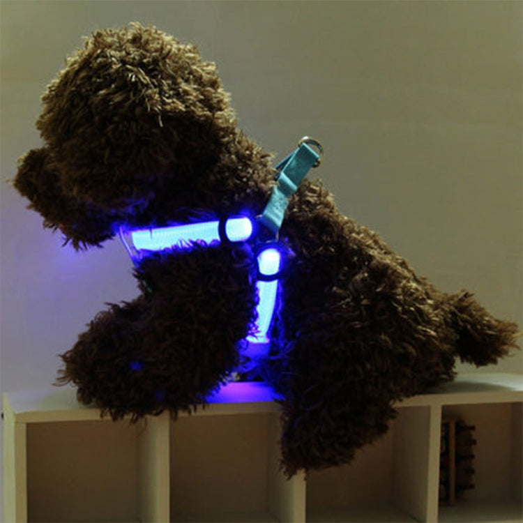 Double Sided LED Light Pet Harness Nylon Cat Dog Chest Strap Leash