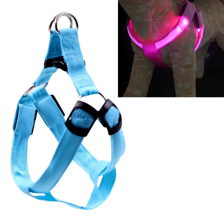 Double Sided LED Light Pet Harness Nylon Cat Dog Chest Strap Leash