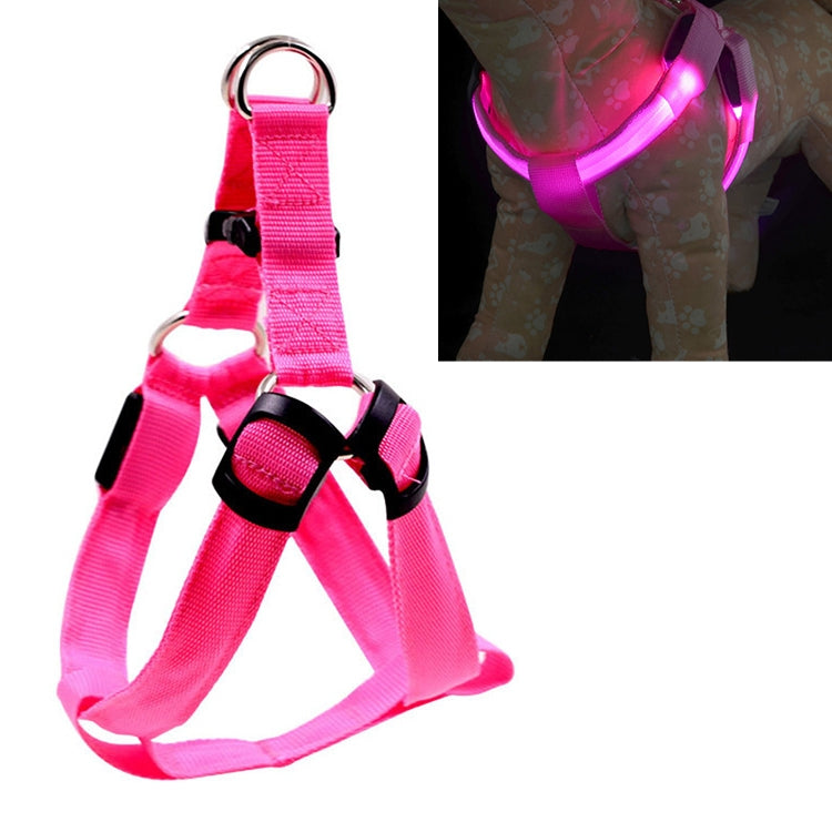 Double Sided LED Light Pet Harness Nylon Cat Dog Chest Strap Leash