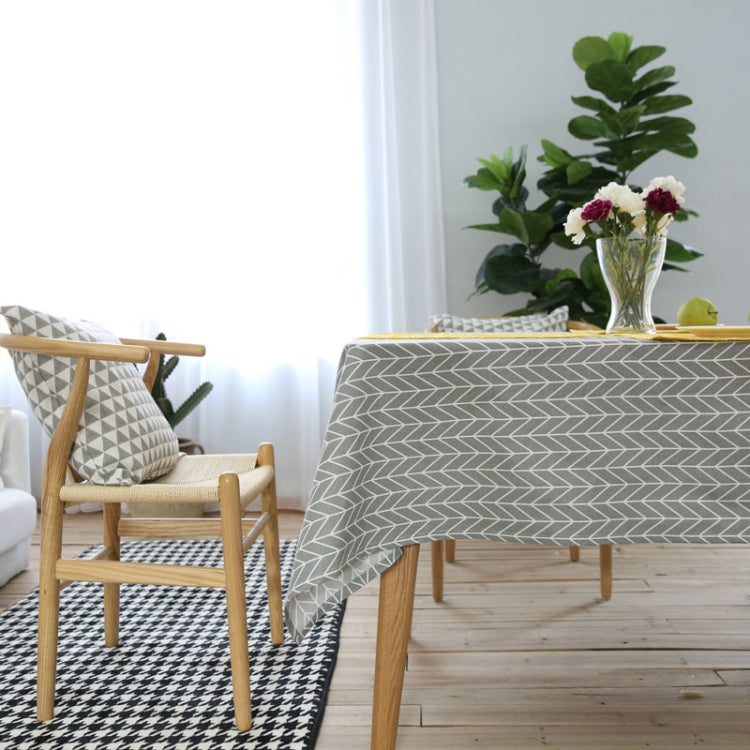 Literary Fresh Geometric Cotton Linen Tablecloth Gray Arrow Rectangular Coffee Table Cloth Desk Cloth