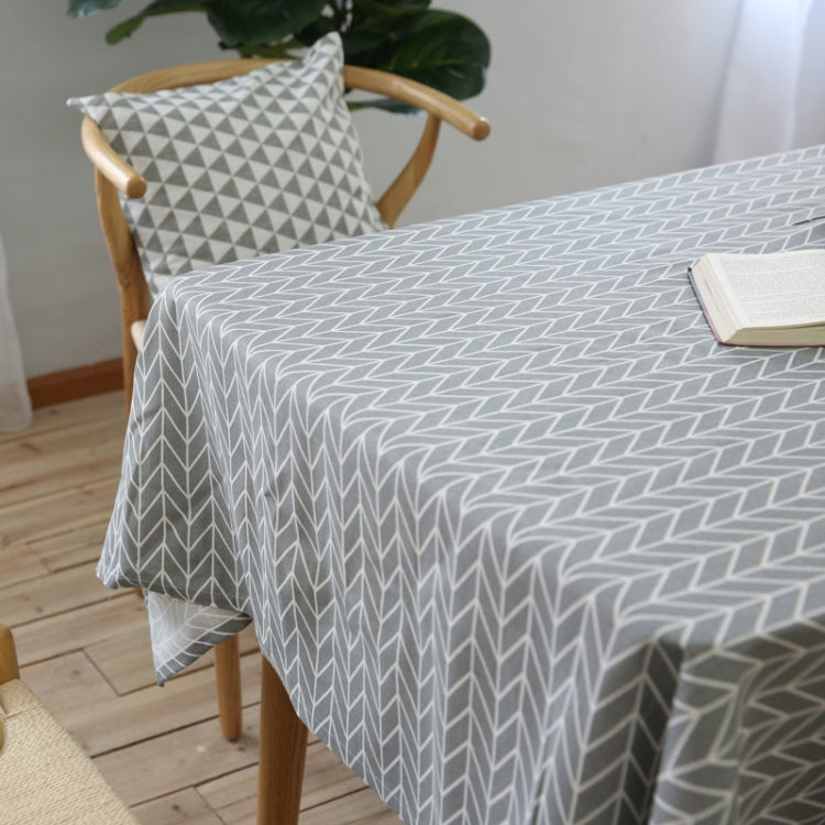 Literary Fresh Geometric Cotton Linen Tablecloth Gray Arrow Rectangular Coffee Table Cloth Desk Cloth