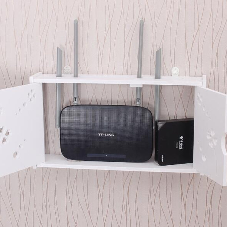 Wifi Router Box PVC Wall-mounted Shelf Hanging Board Bracket Storage Box