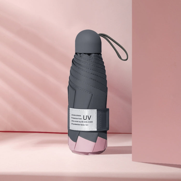 LY-0621 Five-Fold Eight-bone Umbrella Simple Black Glue Sunscreen Umbrella