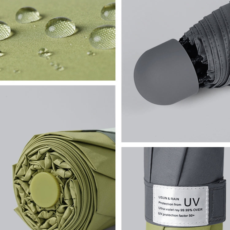 LY-0621 Five-Fold Eight-bone Umbrella Simple Black Glue Sunscreen Umbrella