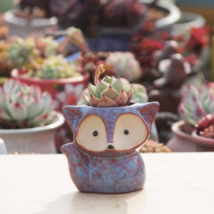 Ceramic Fleshy Flower Pot Succulent Thumb Pot Fox Flower Pot, Random Color Delivery (Without Plants)