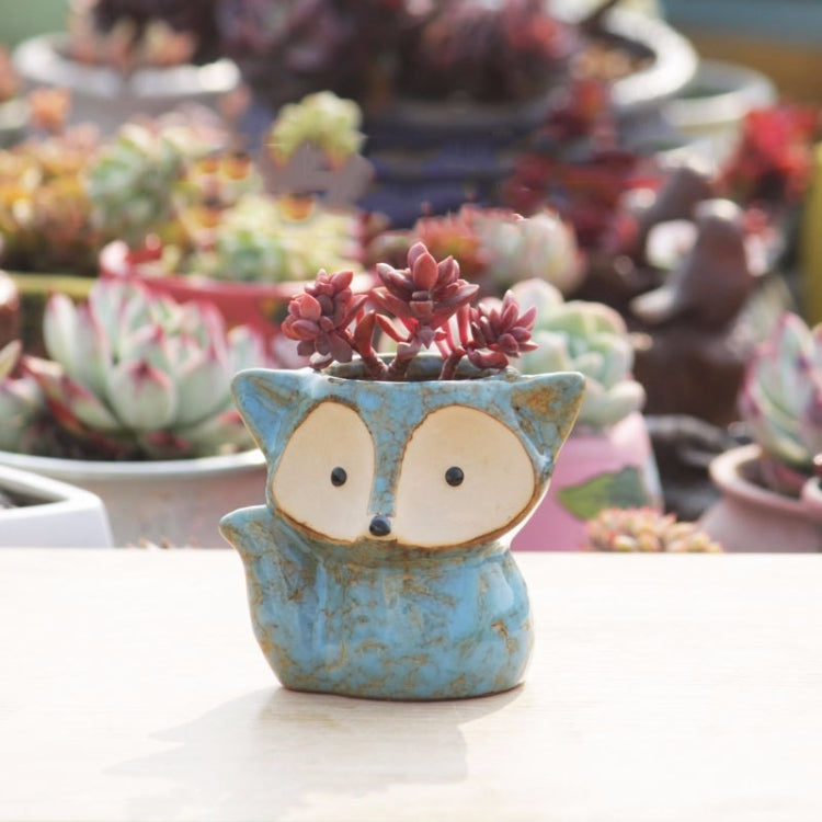 Ceramic Fleshy Flower Pot Succulent Thumb Pot Fox Flower Pot, Random Color Delivery (Without Plants)