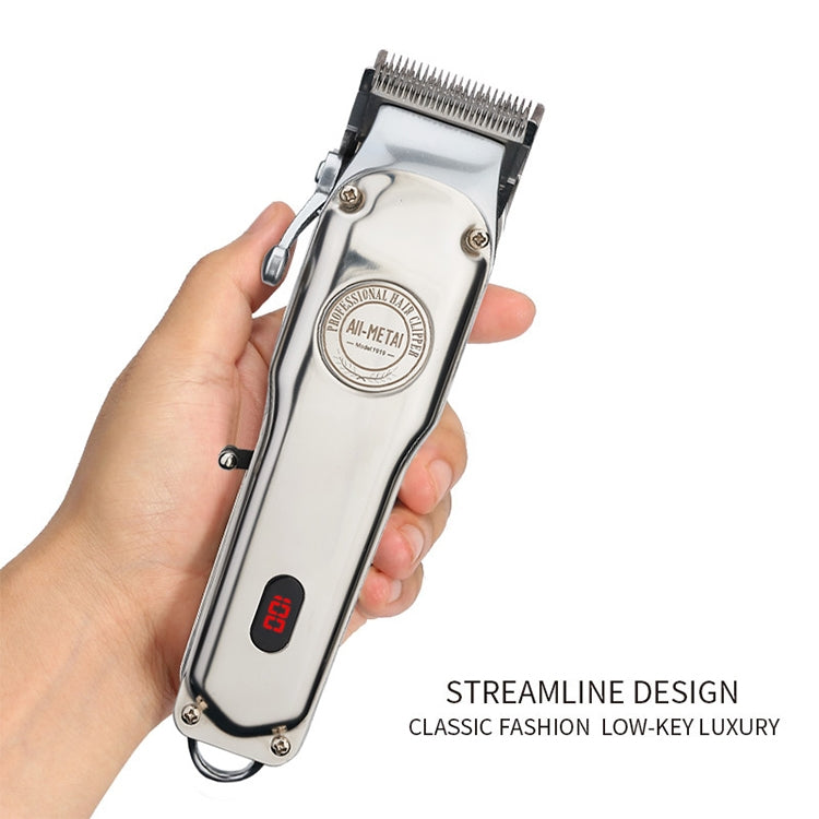 Retro Oil Head Electric Pusher Strong Power Electric Fader LCD Digital Display Rechargeable Hair Clipper
