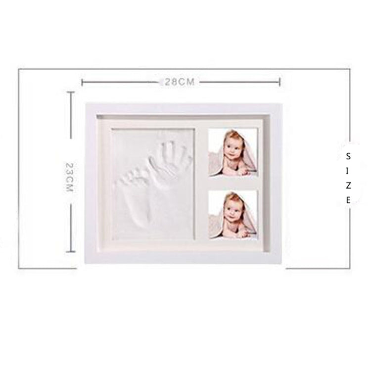 Solid Wood Three-frame BabyHands and Feet Mud Print Photo Frame with Cover