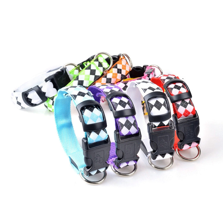 Plaid Pattern Rechargeable LED Glow Light Leads Pet Dog Collar for Small Medium Dogs