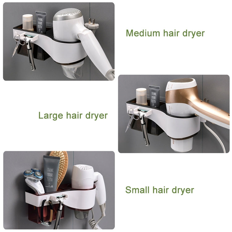 Hairdryer Hanger Free Punch Wall Mounted Bathroom Multi-function Toilet Storage Rack